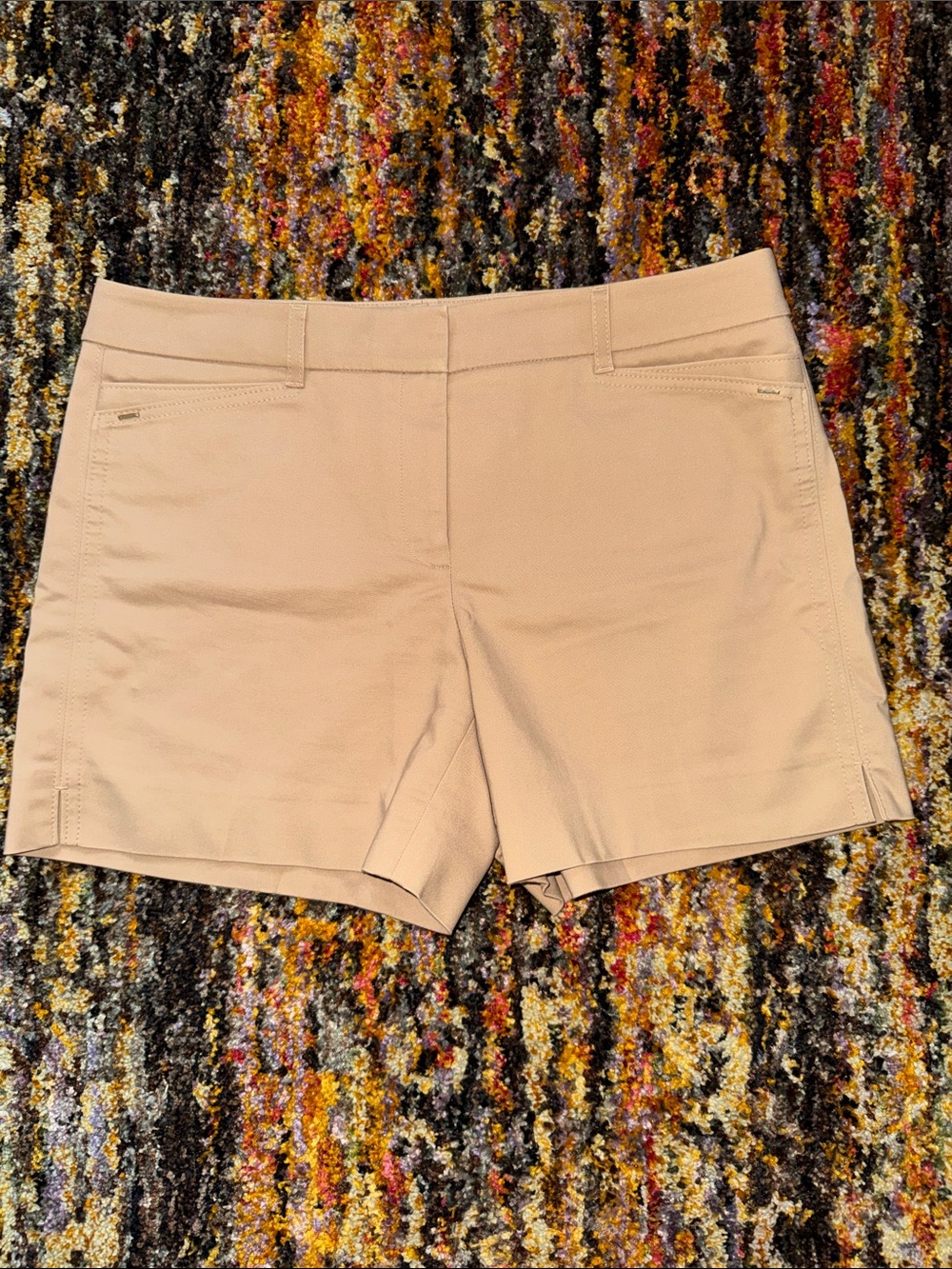 WHBM Women’s Classic Stretch Chino Shorts Tan 6 Short
